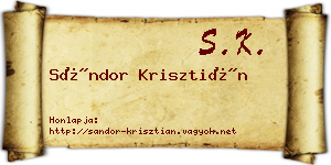 Sándor Krisztián névjegykártya