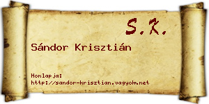 Sándor Krisztián névjegykártya